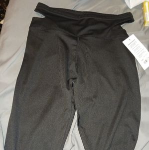 Large black leggings with openings on hips
